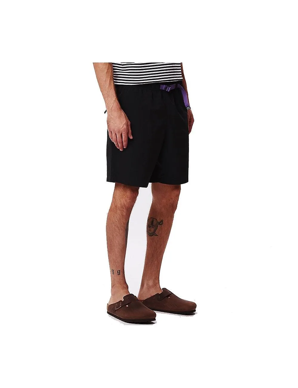 MEN'S OBEY CLOTHING EASY RELAXED TRACK SHORTS  BLACK
