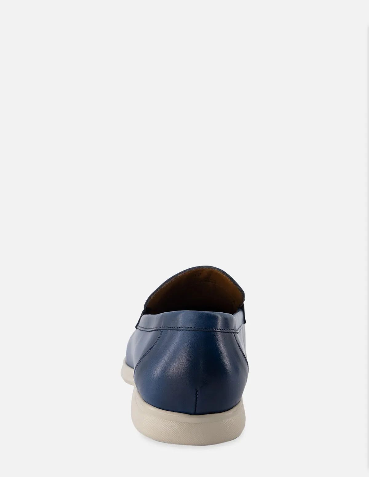 Mocasín en piel napa color azul para hombre
