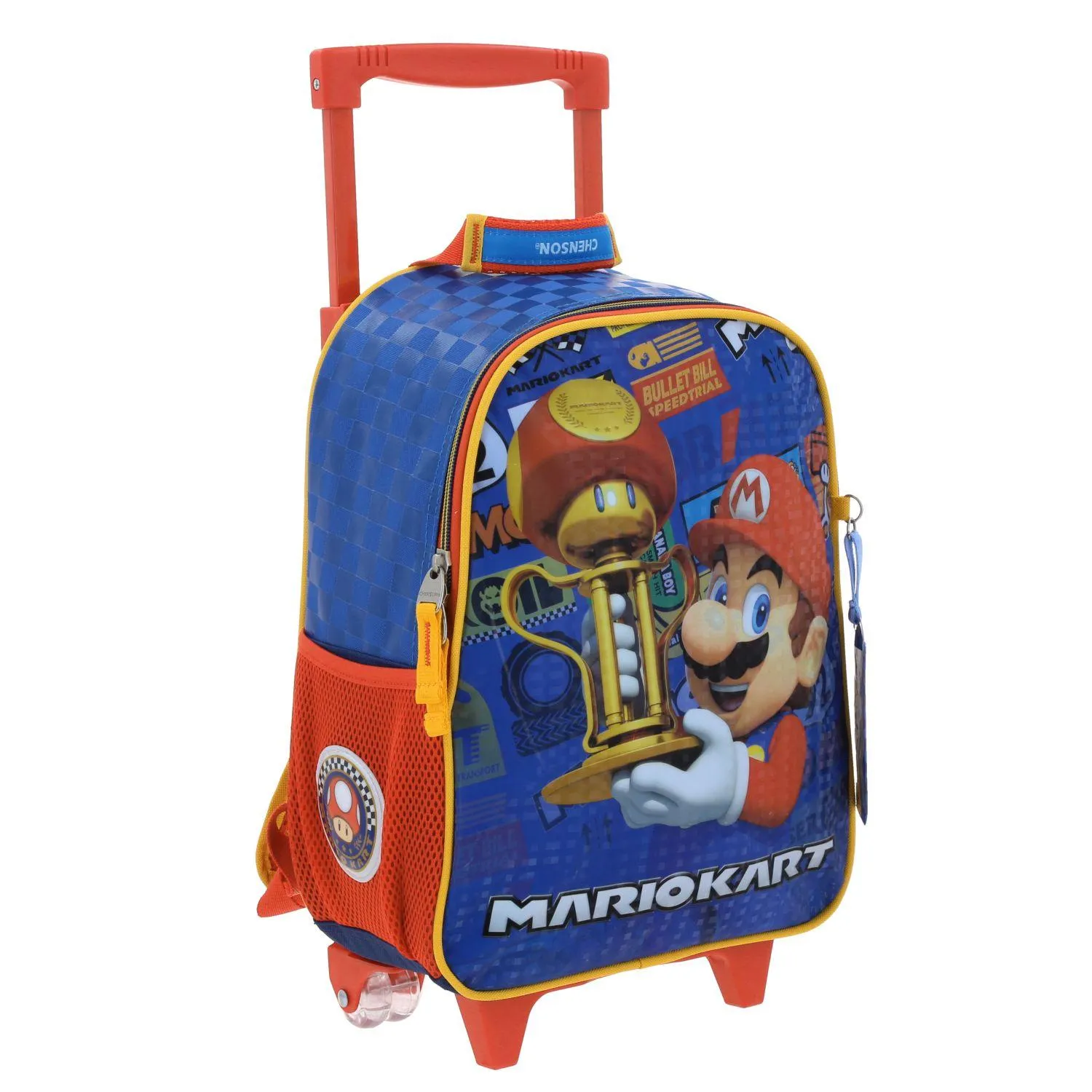 Mochila Con Ruedas Azul Mario Bros Chica Para Nio Chenson Veloz