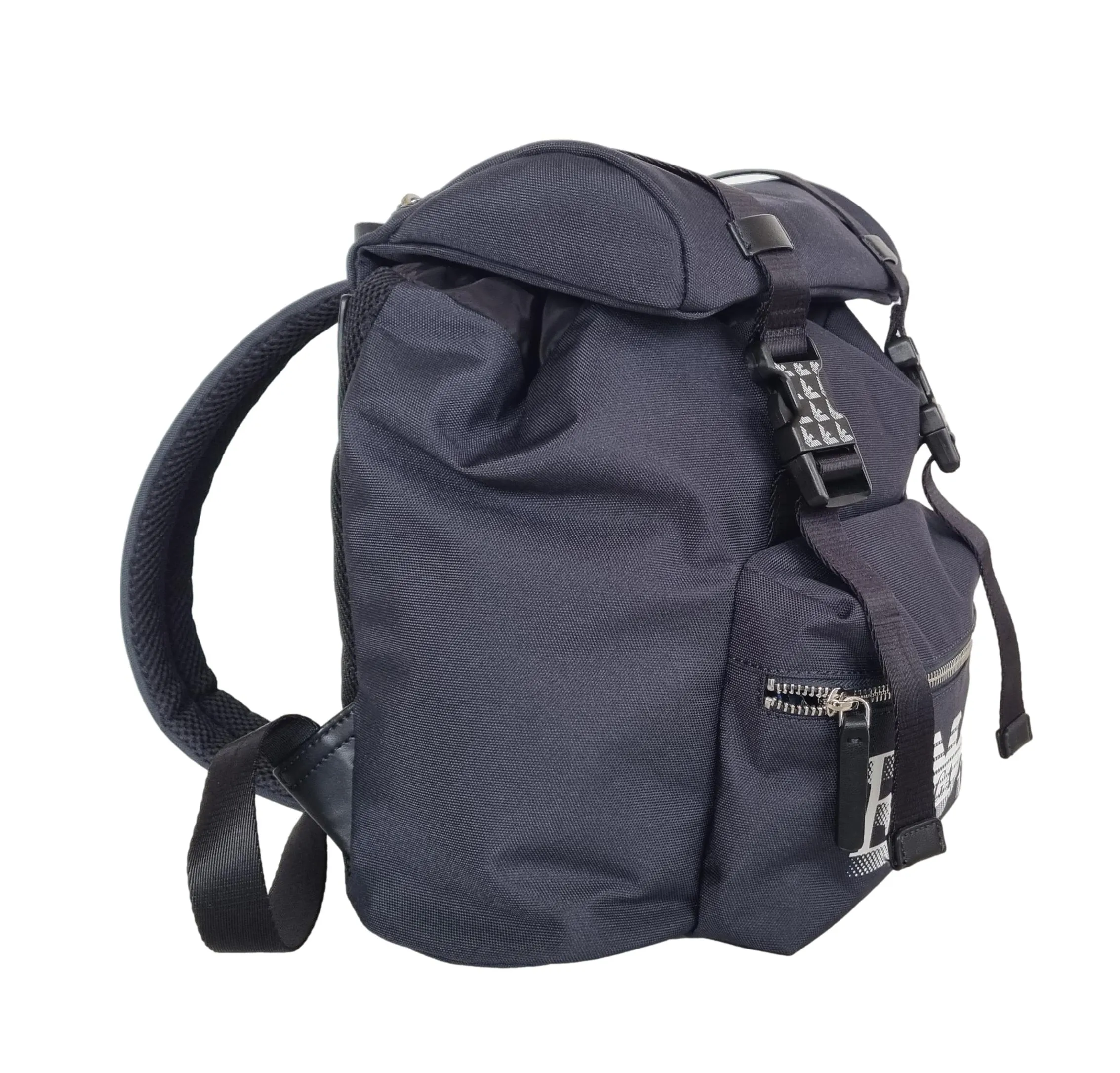 Mochila pequeña Emporio Armani de tejido azul para hombre