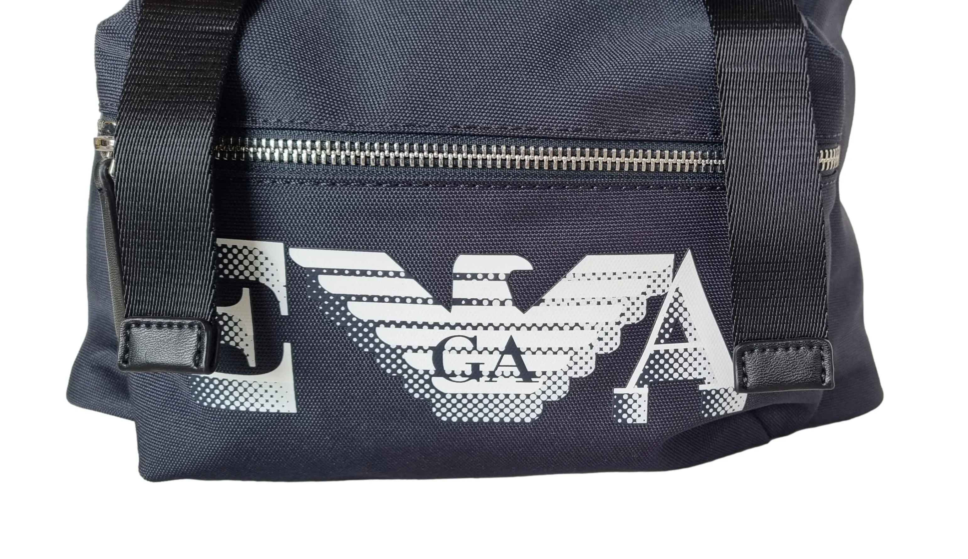 Mochila pequeña Emporio Armani de tejido azul para hombre