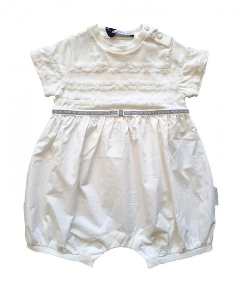 Mono MONCLER bebé niña 8L70610 blanco de algodón