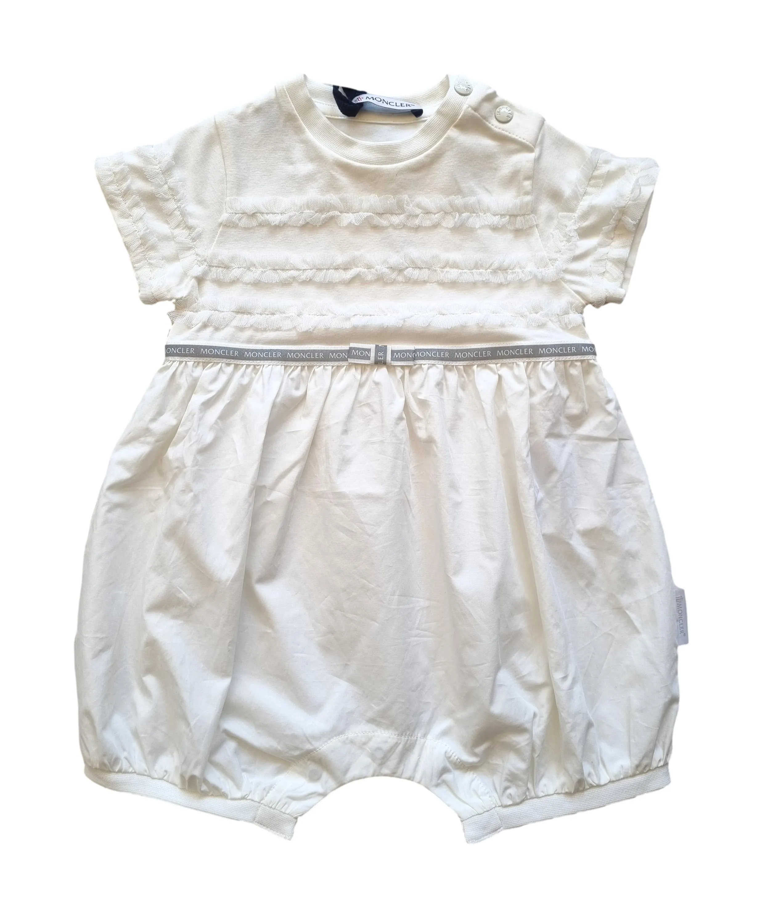 Mono MONCLER bebé niña 8L70610 blanco de algodón