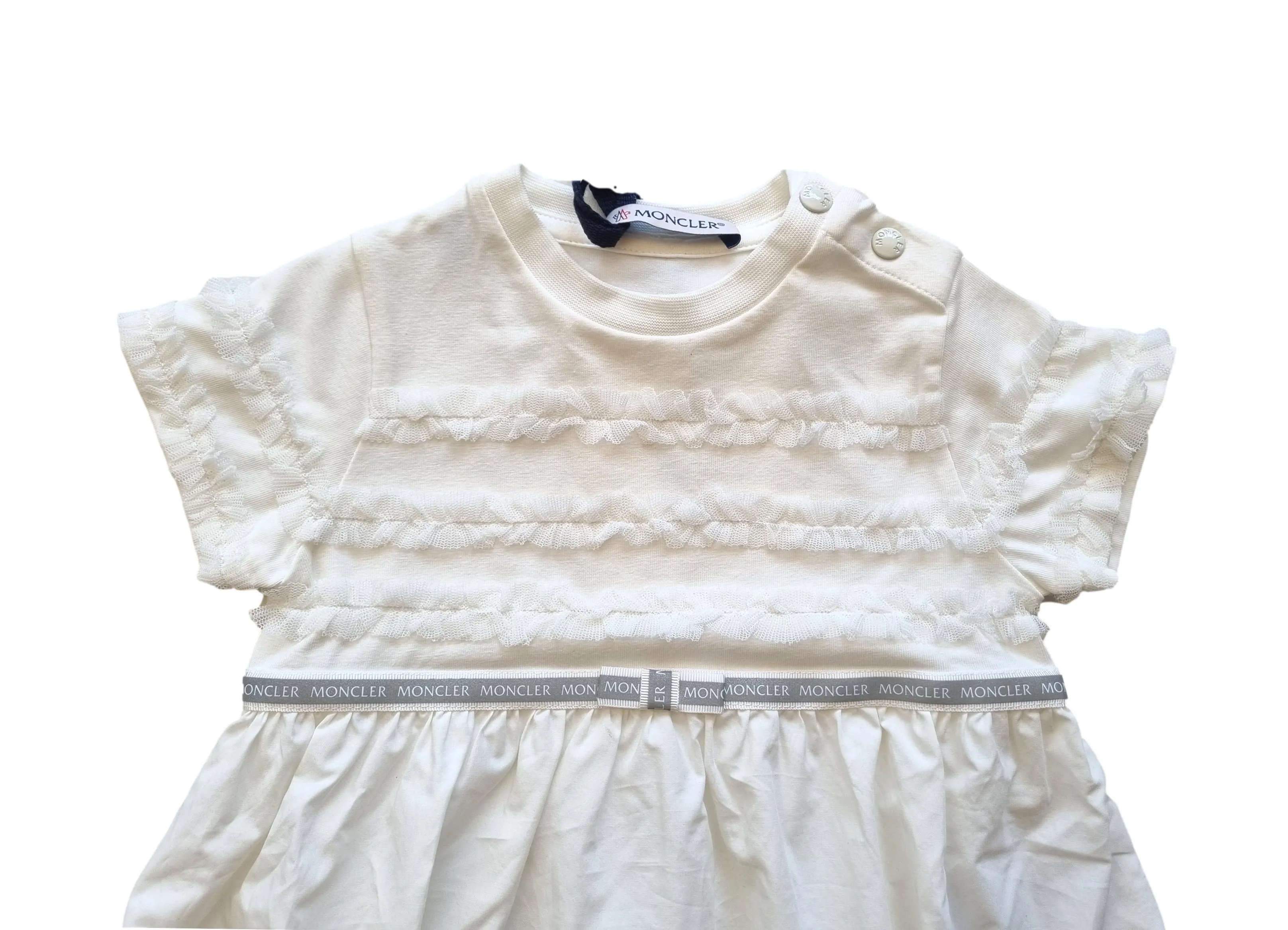 Mono MONCLER bebé niña 8L70610 blanco de algodón