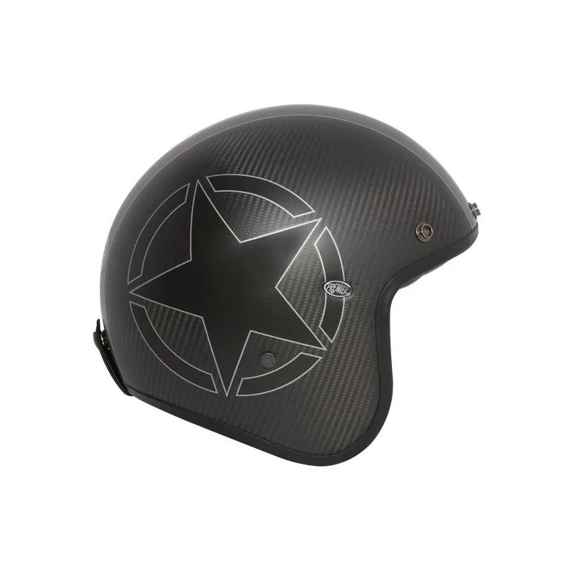 MOTOCICLETA CASCO JET PEQUEÑA ESTRELLA DE CARBONO BM  PRIMERA
