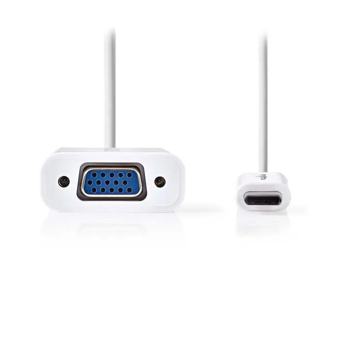 NEDIS CCGP64850WT02 CABLE ADAPTADOR USB 3.1 TIPOC TIPOC MACHO  VGA HEMBRA 0.2 M BLANCO