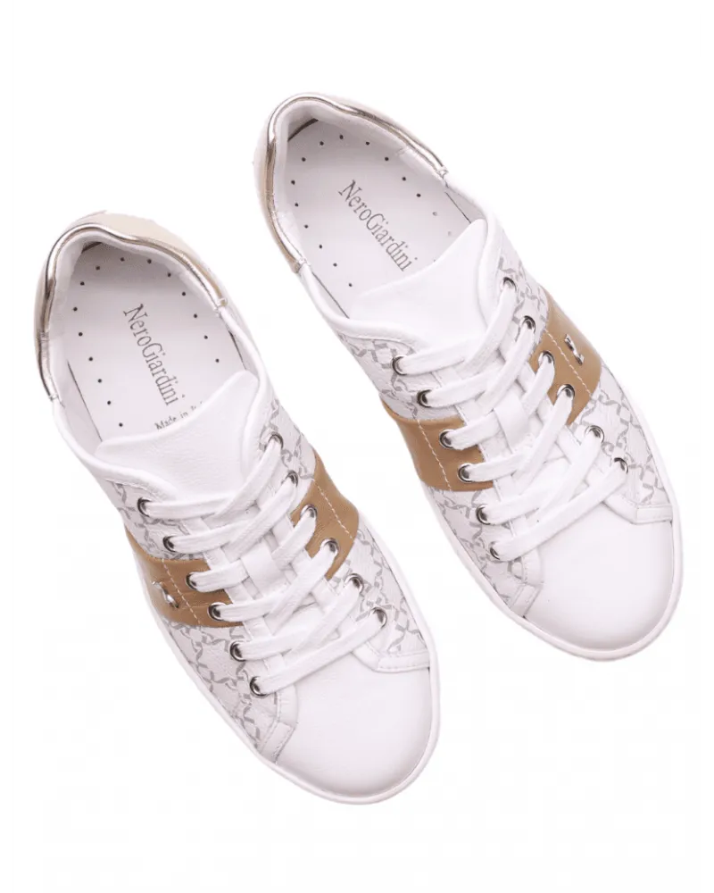 NERO GIARDINI  E409954D BIANCO GRIGIO  SNEAKERS WOMAN