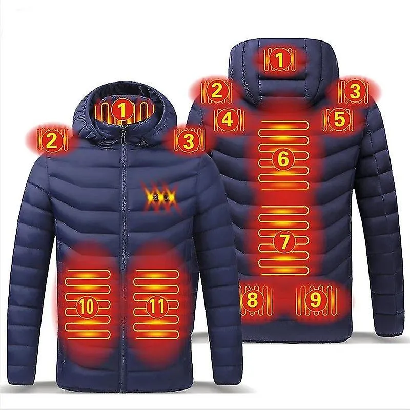 Nuevos hombres Chaquetas térmicas Abrigo al aire libre USB Batería eléctrica Mangas largas Calefacción Chaquetas con capucha Rop