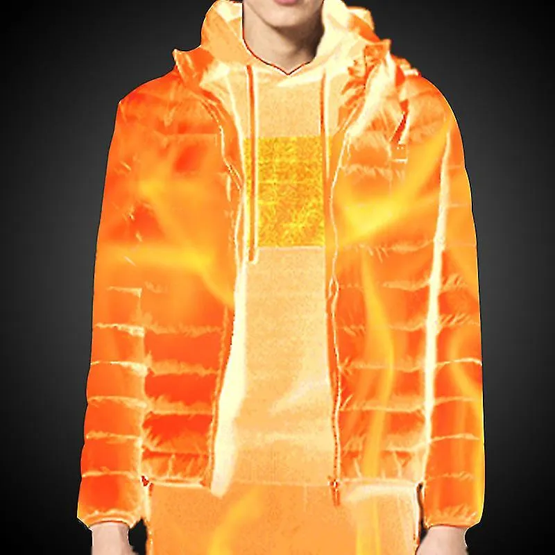 Nuevos hombres Chaquetas térmicas Abrigo al aire libre USB Batería eléctrica Mangas largas Calefacción Chaquetas con capucha Rop