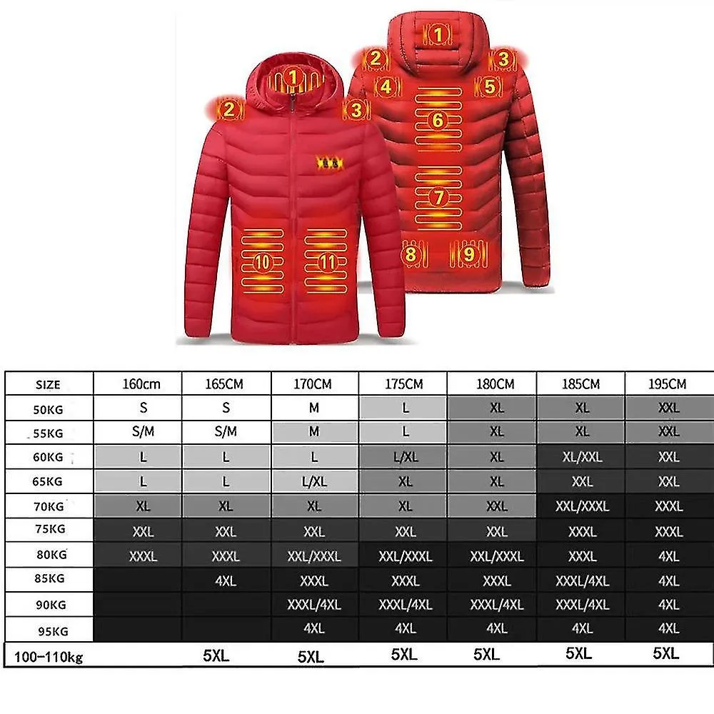 Nuevos hombres Chaquetas térmicas Abrigo al aire libre USB Batería eléctrica Mangas largas Calefacción Chaquetas con capucha Rop