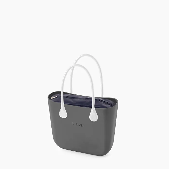O bag grafito azul marino y blanco