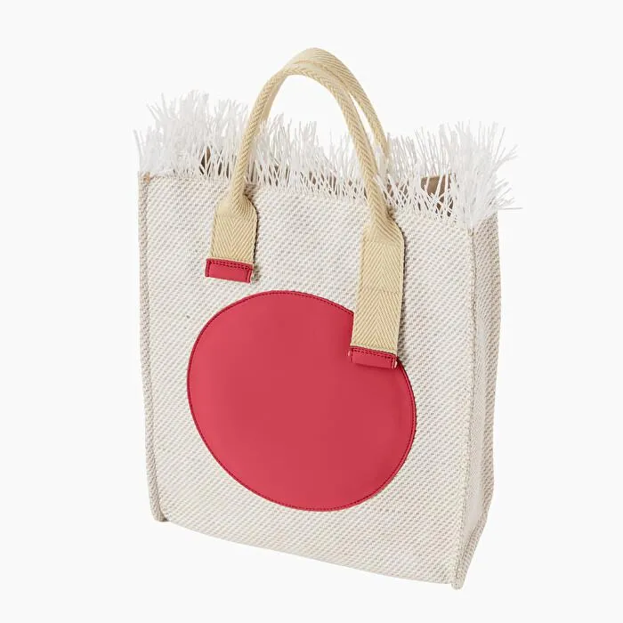 O bag hawa granadina con mangos de rafia y algodón