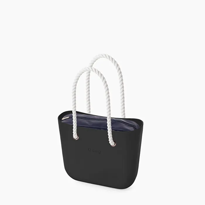 O bag negro azul marino y blanco