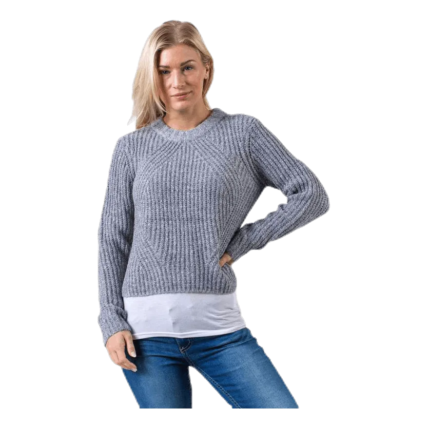 Only Fiona L/S Pullover Knt Grey