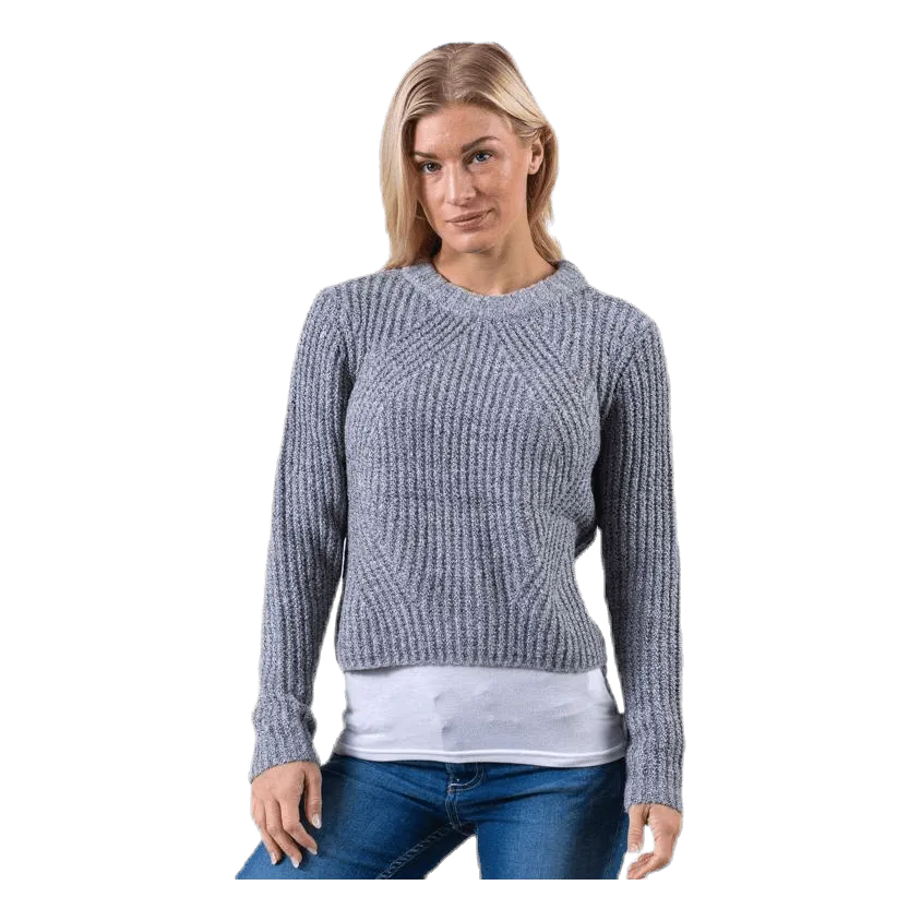Only Fiona L/S Pullover Knt Grey