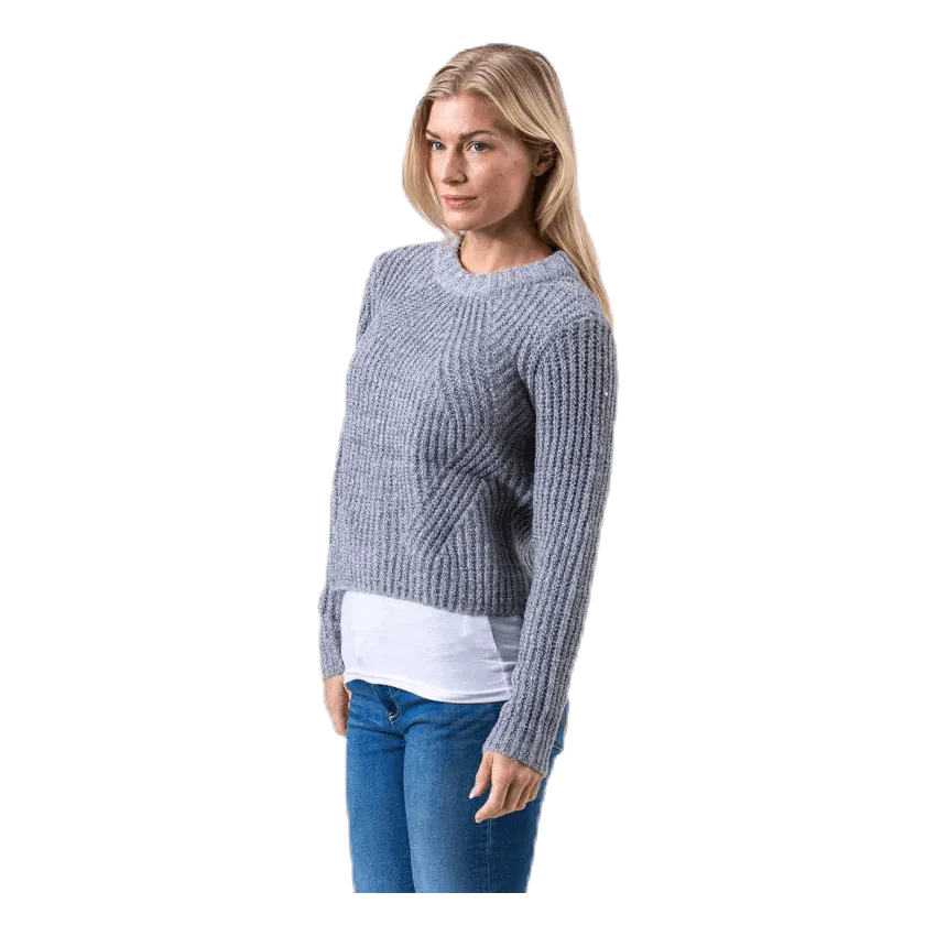 Only Fiona L/S Pullover Knt Grey