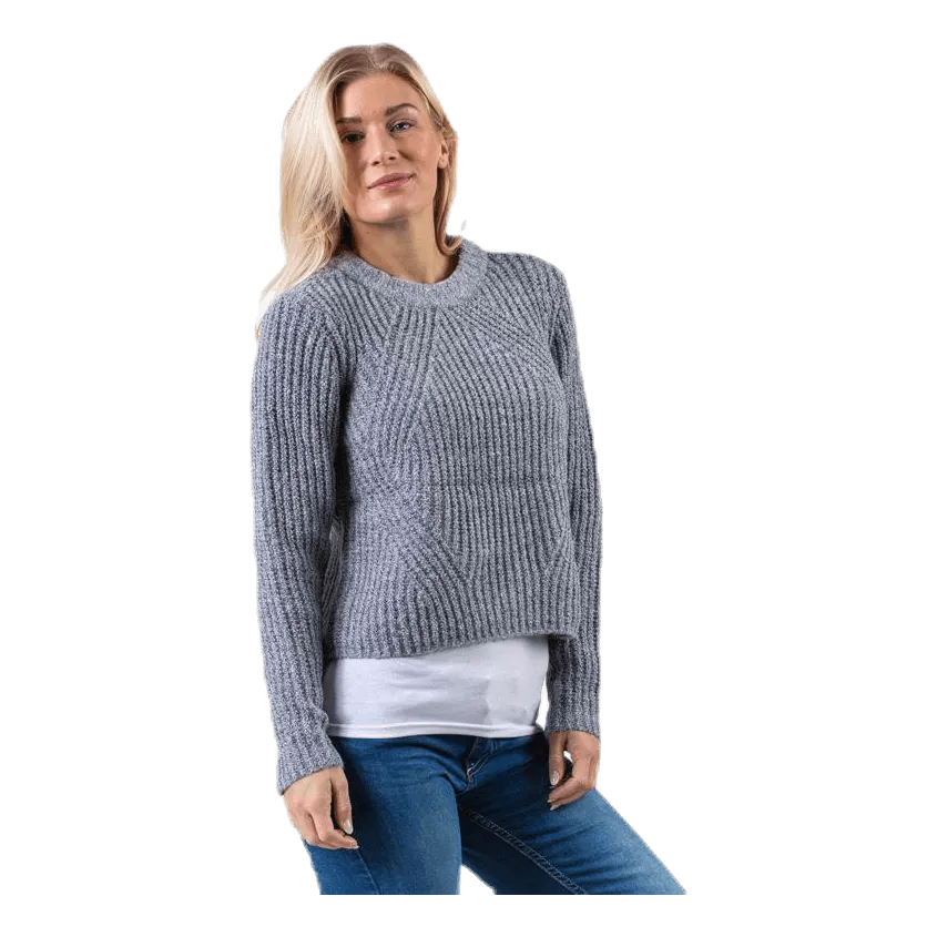 Only Fiona L/S Pullover Knt Grey