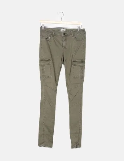 ONLY Pantalón verde cargo
