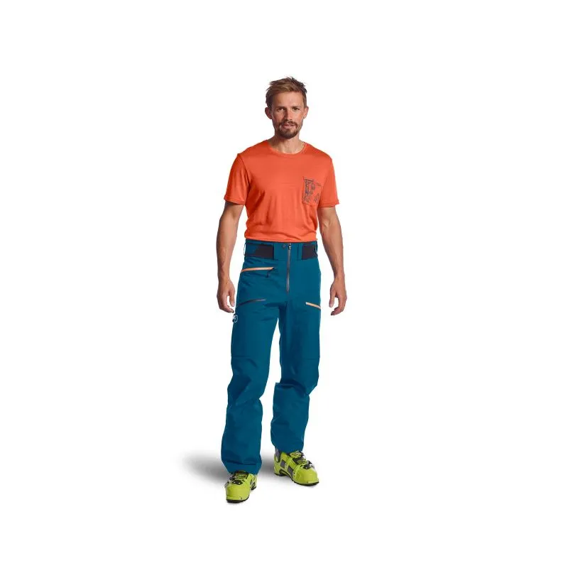 Ortovox Pantalones 3L Deep Shell (azul petróleo) para hombre