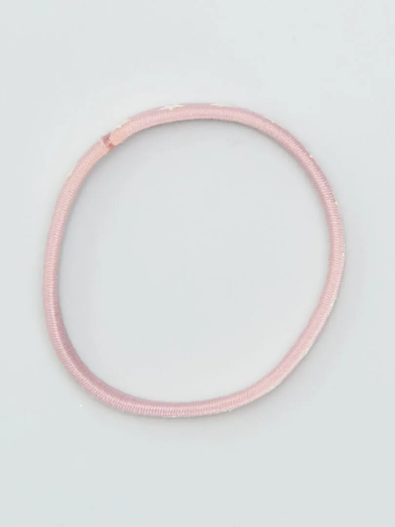 PACK DE GOMAS PARA EL PELO PLANAS DE COLORES  ROSA