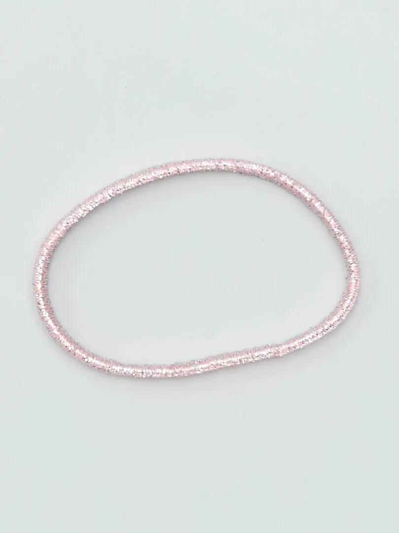 PACK DE GOMAS PARA EL PELO PLANAS DE COLORES  ROSA