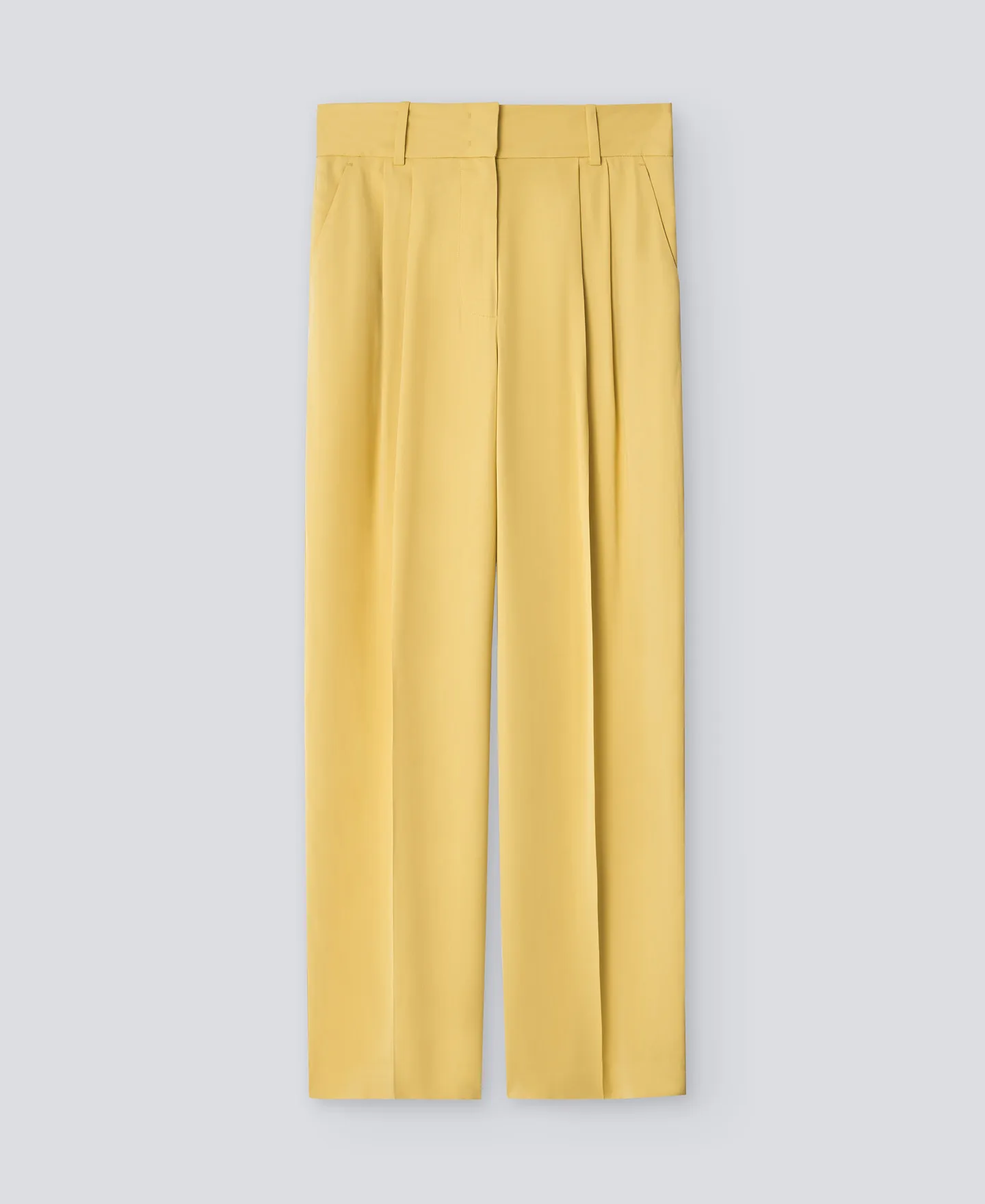 Pantalón recto amarillo mujer