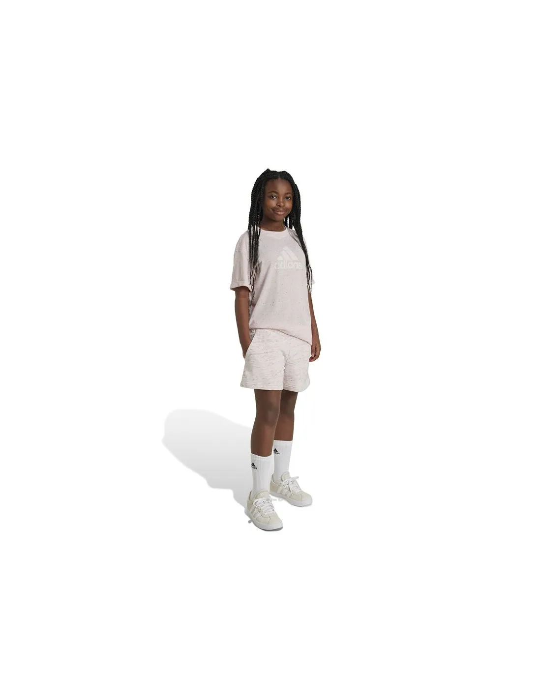 Pantalones adidas Future Icons Big Logo Shorts Niña Rosa