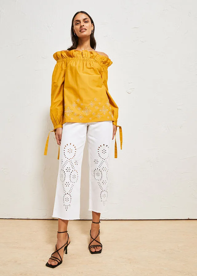 Pantalón capri Blanco