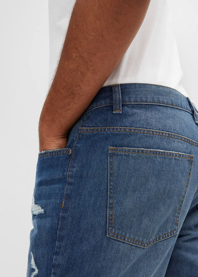 Pantalón corto vaquero Azul intermedio vaquero desgastado