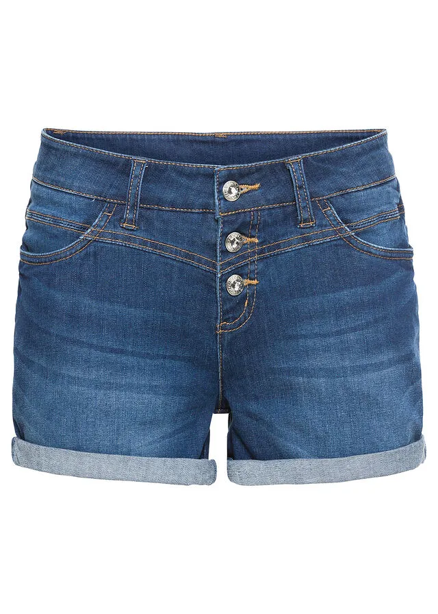 Pantalón corto vaquero Azul vaquero desgastado
