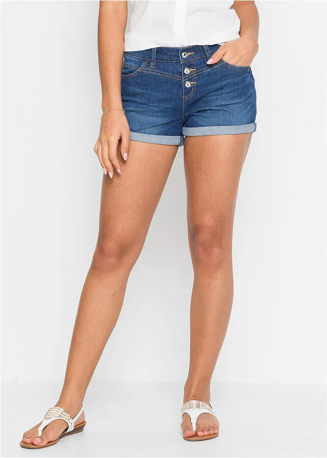 Pantalón corto vaquero Azul vaquero desgastado