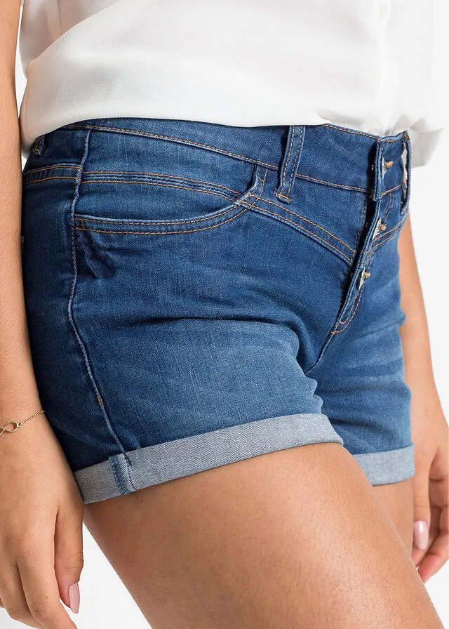 Pantalón corto vaquero Azul vaquero desgastado