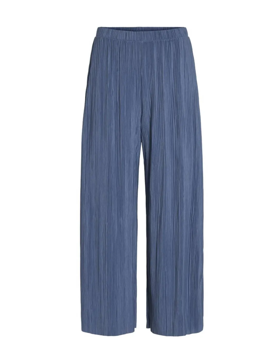 Pantalón culotte Vila Plisa azul para mujer