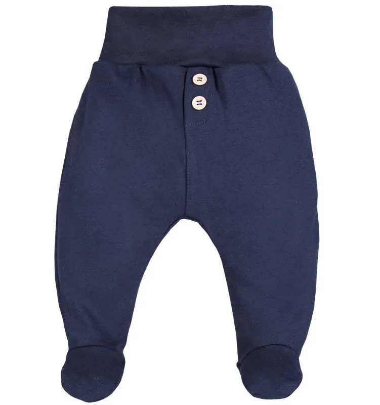 Pantalón de bebé con pies azul marino Simply Comfy