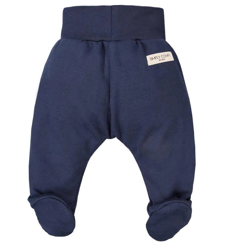 Pantalón de bebé con pies azul marino Simply Comfy