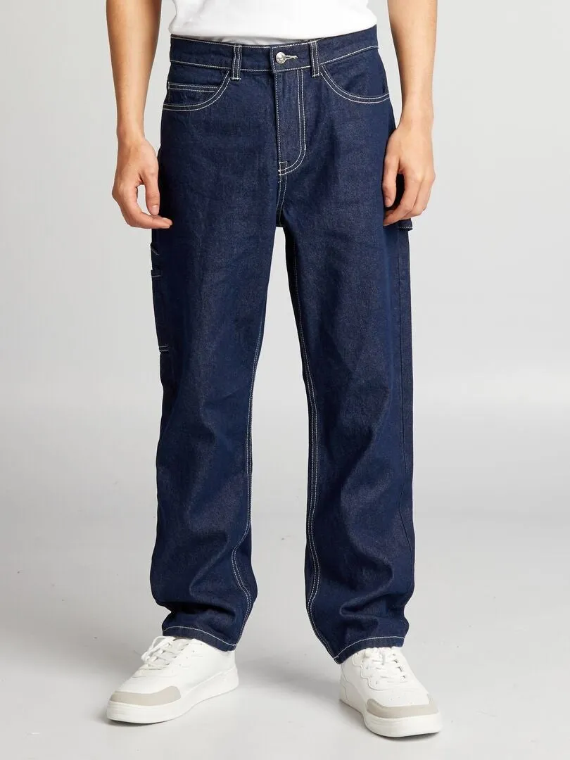 PANTALóN VAQUERO ESTILO CARPINTERO  AZUL