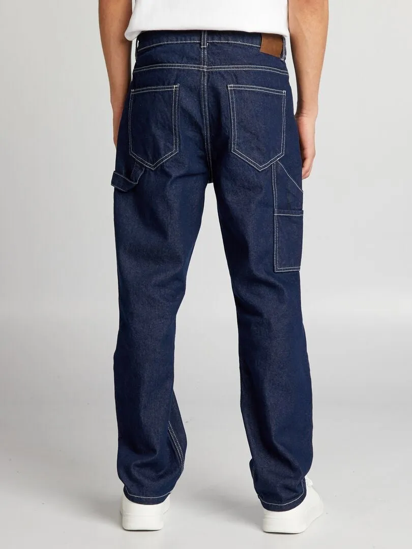PANTALóN VAQUERO ESTILO CARPINTERO  AZUL