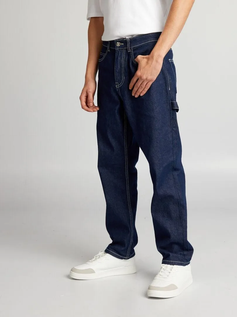 PANTALóN VAQUERO ESTILO CARPINTERO  AZUL