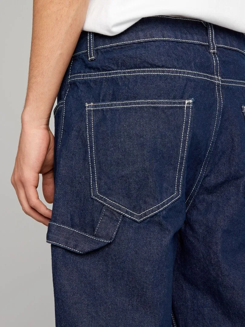 PANTALóN VAQUERO ESTILO CARPINTERO  AZUL