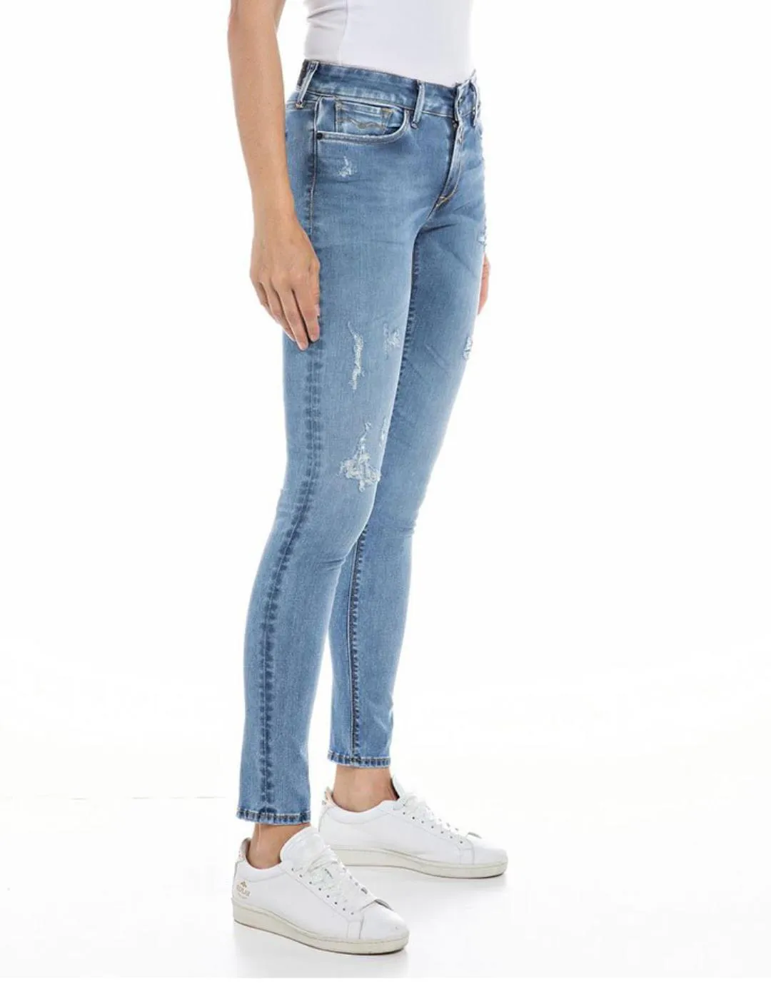 Pantalón vaquero Replay Hyperflex azul para mujer