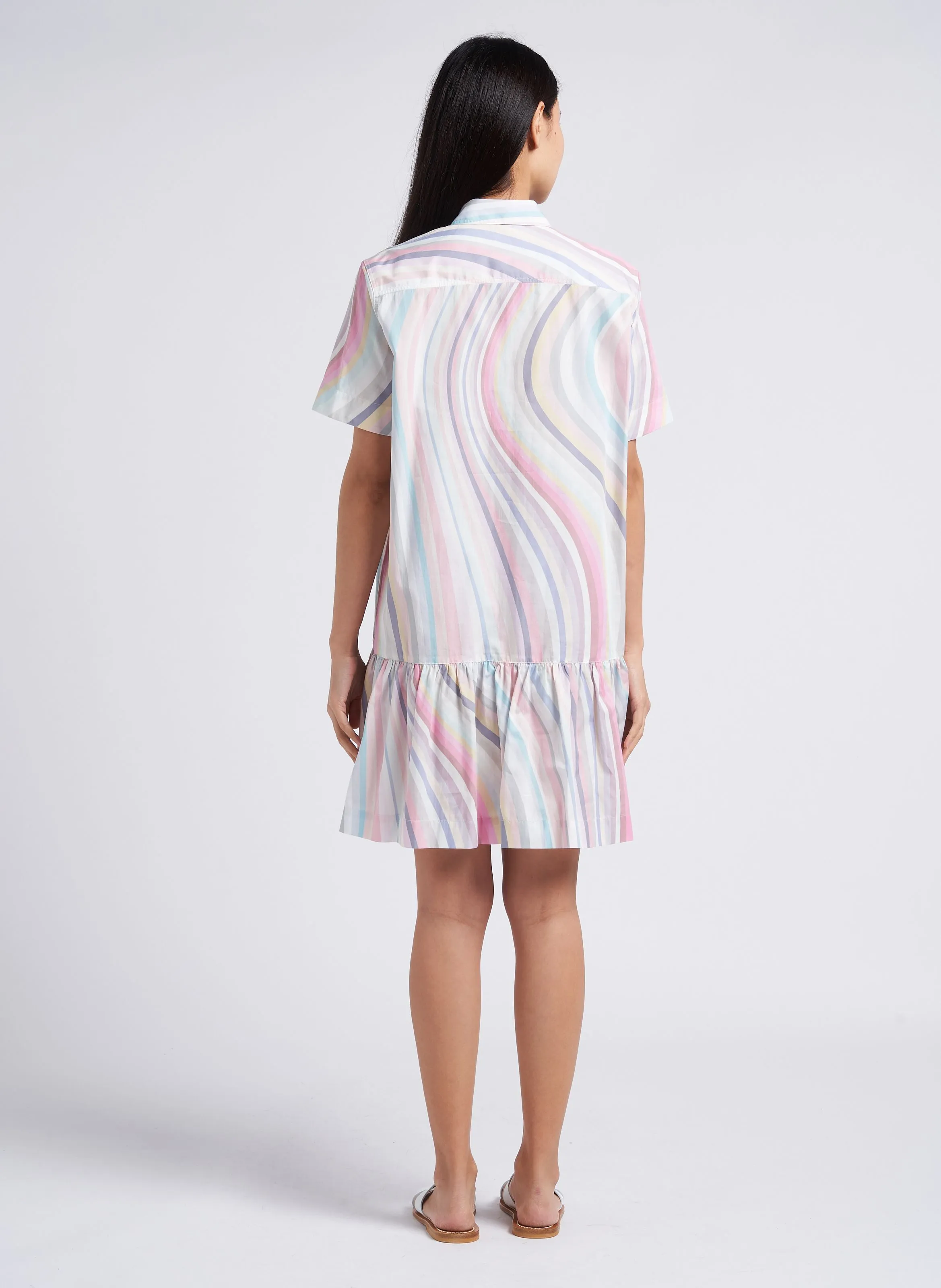 PAUL SMITH Vestido camisero corto de algodón estampado en multicolor