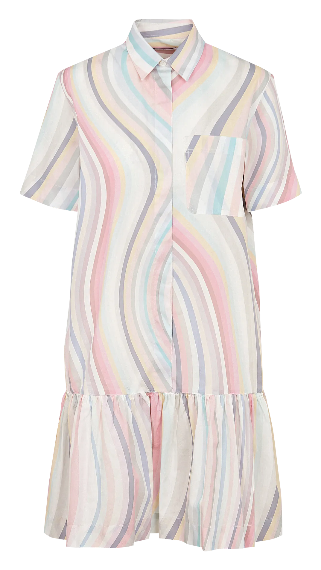 PAUL SMITH Vestido camisero corto de algodón estampado en multicolor