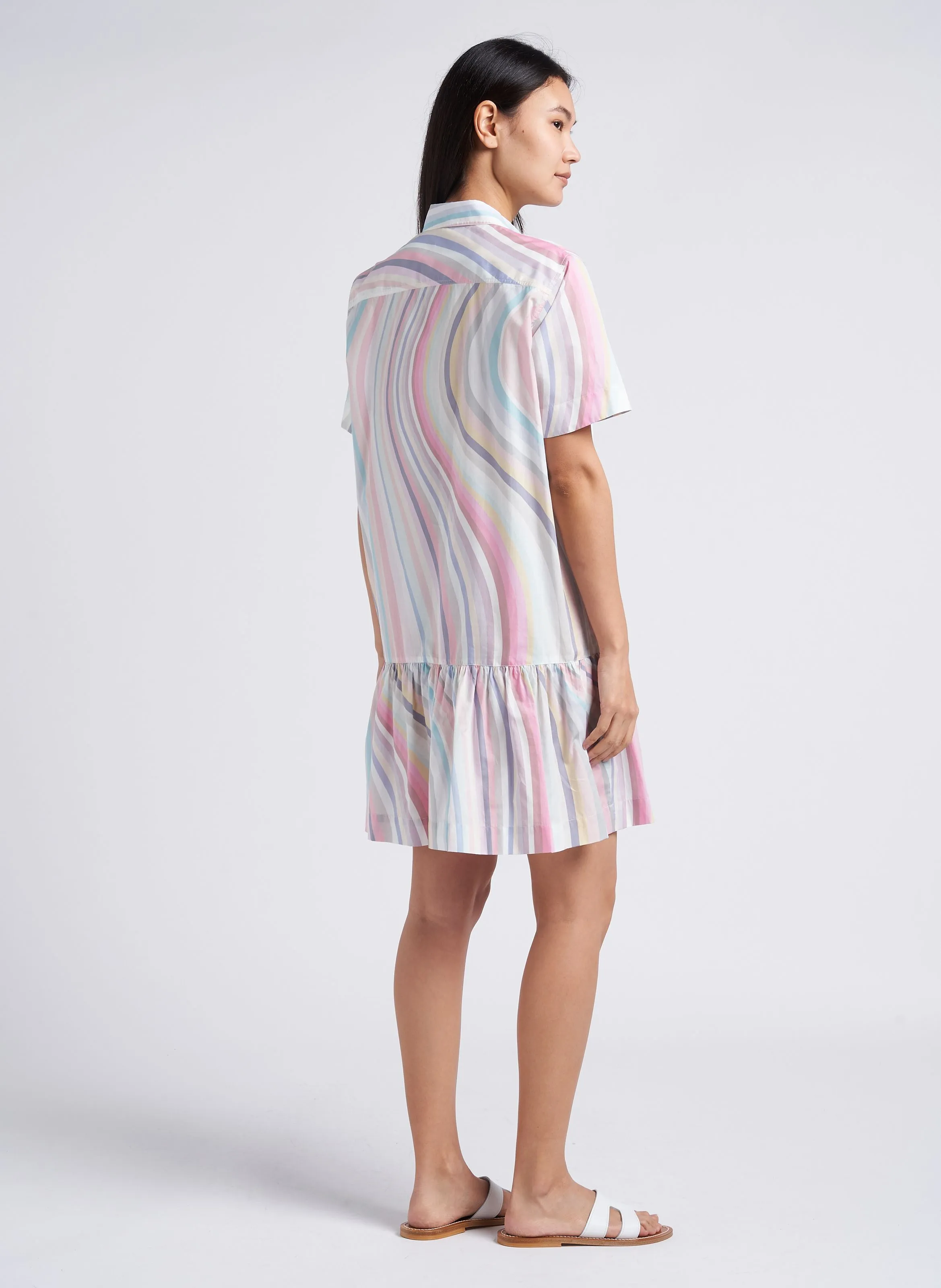 PAUL SMITH Vestido camisero corto de algodón estampado en multicolor
