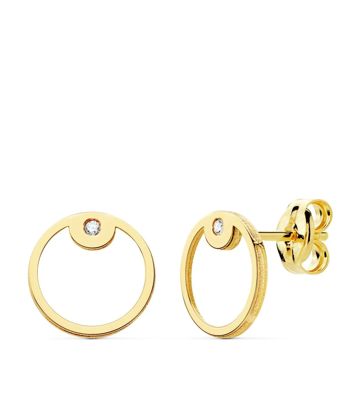 Pendientes Space Oro Amarillo 18K Círculo line