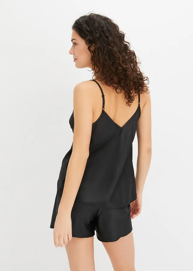 Pijama corto Negro