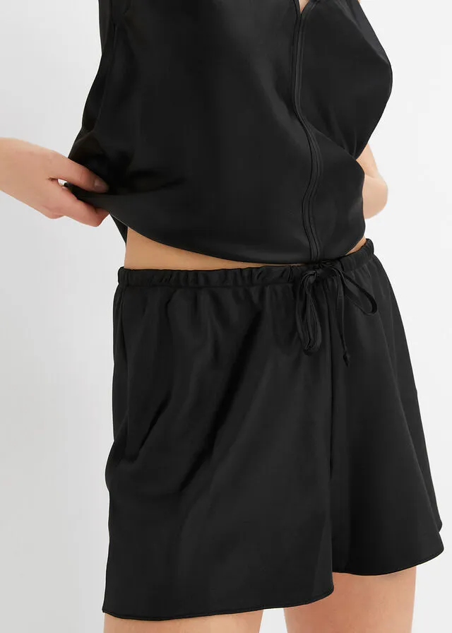 Pijama corto Negro