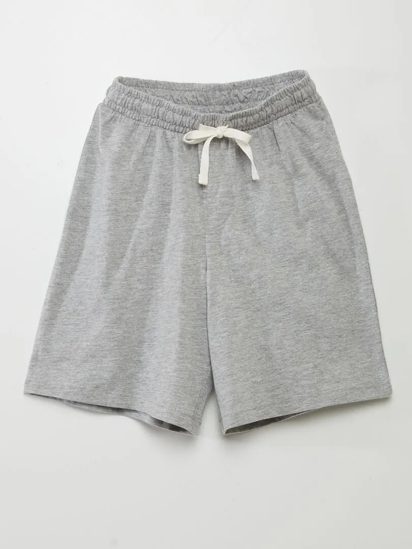 PIJAMA CORTO SHORT + CAMISETA  2 PIEZAS  BLANCO