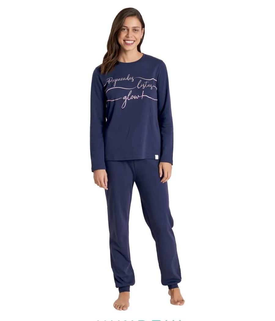 Pijama invierno mujer Muidemi azul Interlock