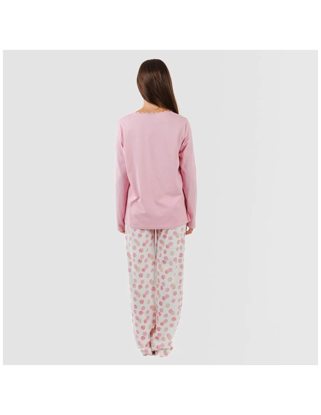 Pijama largo algodón Graciela rosa