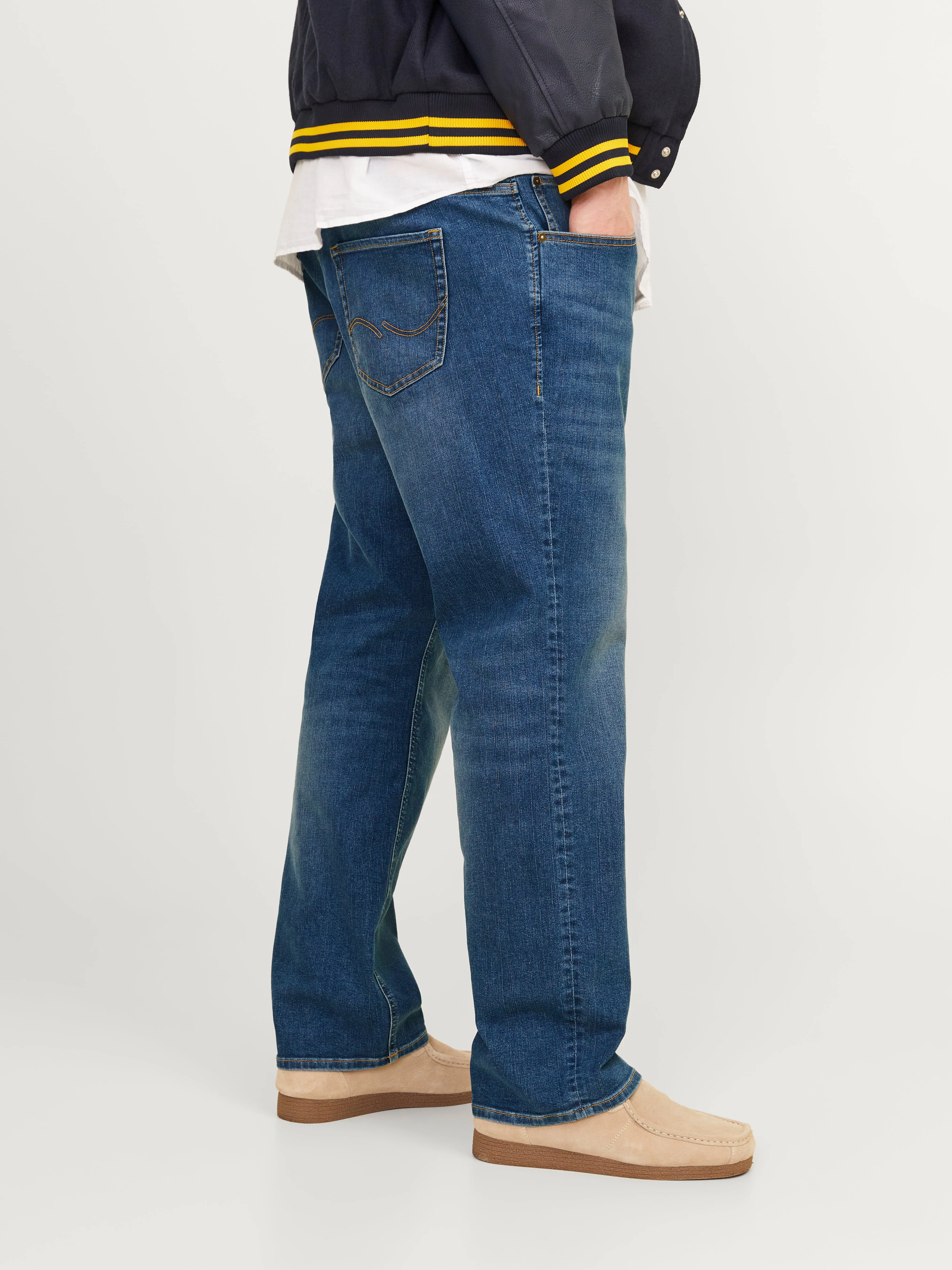 Plus Size JJICLARK JJORIGINAL SQ 101 PLS Vaqueros Corte regular | Azul intermedio | Jack & Jones®